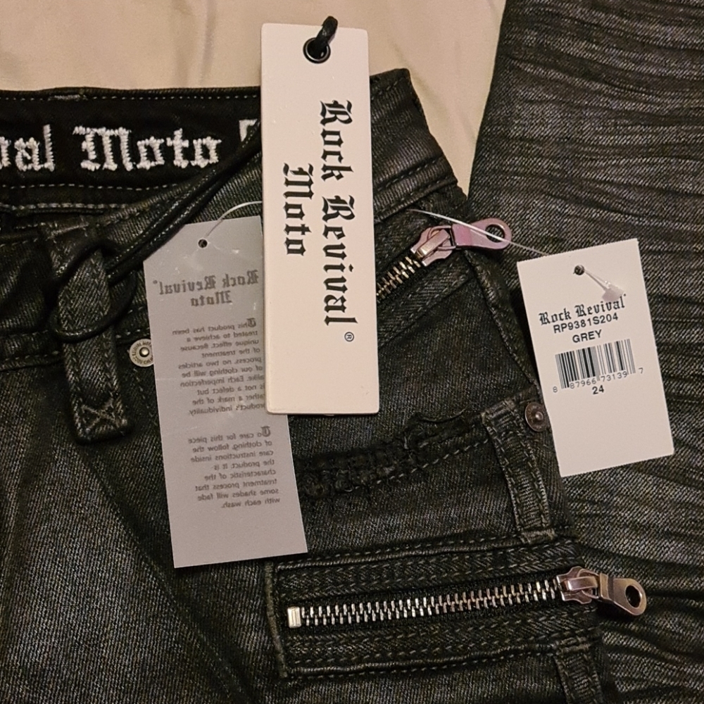 Rock REVIVAL - Skinny Jeans Coated Moto Camille size 24 - Picture 10 of 13